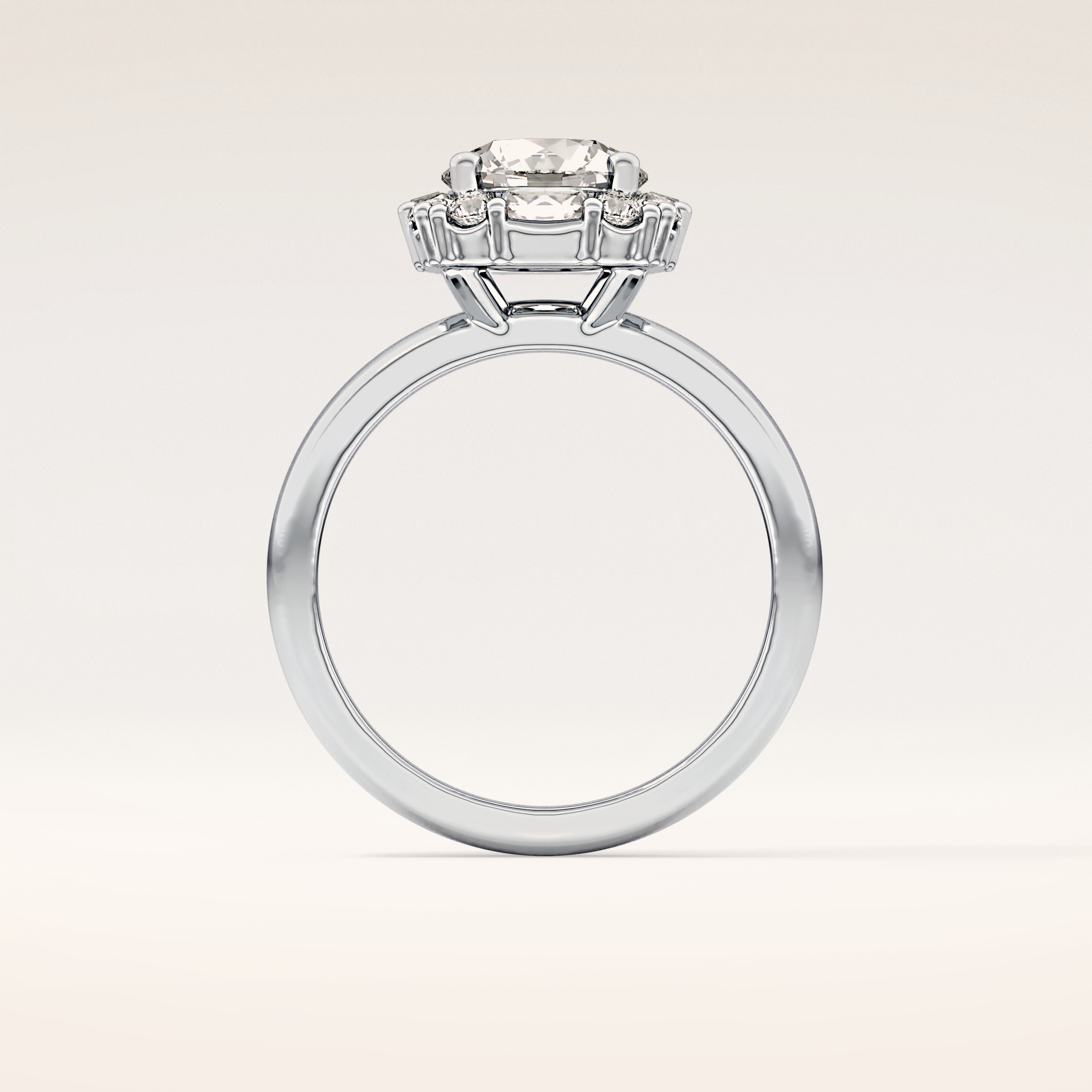 1.56 CT Round Shaped Cluster Moissanite Engagement Ring