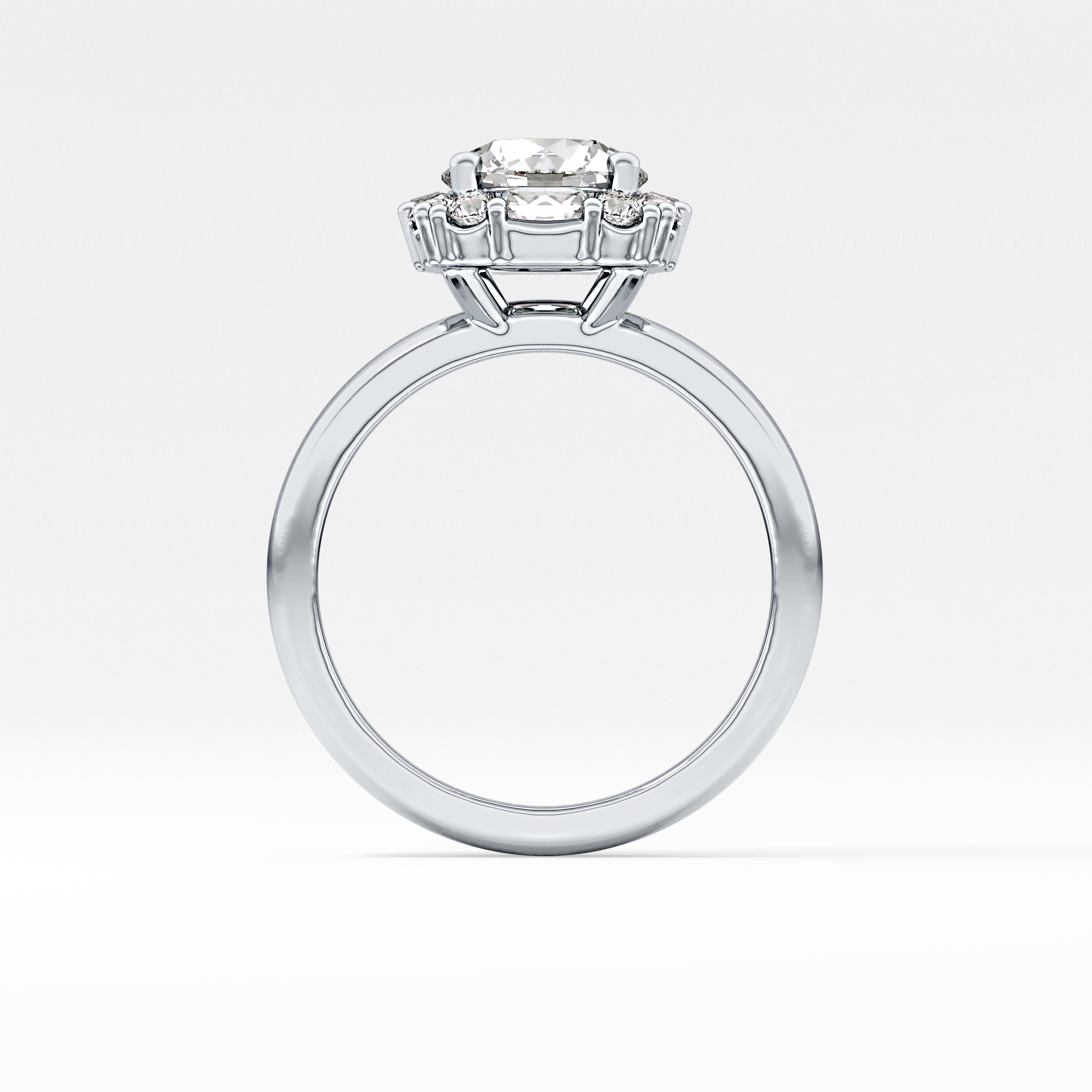 Round Cluster Lab Grown Diamond Engagement Ring
