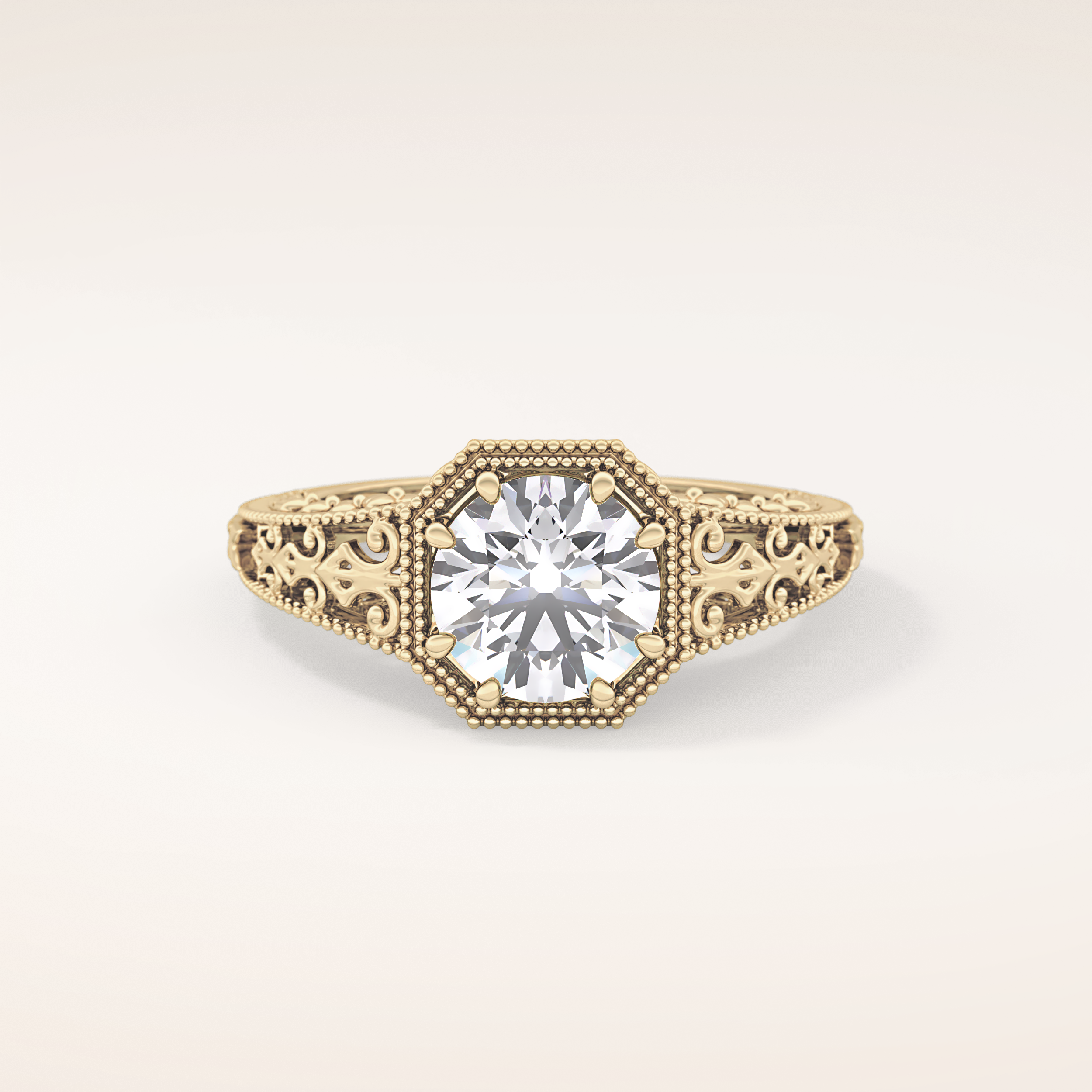 1.92 CT Round Shaped Solitaire Moissanite Engagement Ring