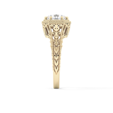 Princess Vintage Art Deco Lab Grown Diamond Engagement Ring