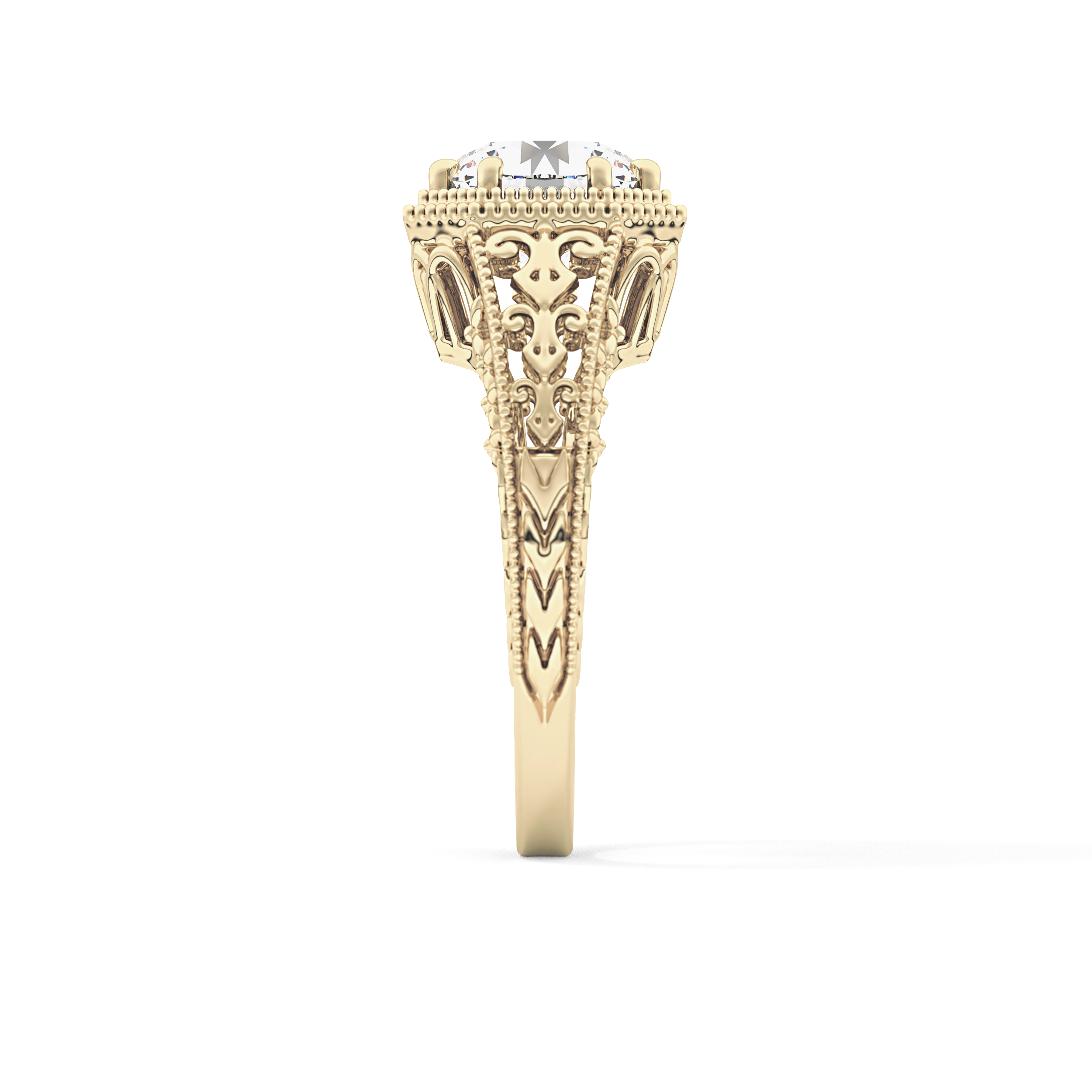 Princess Vintage Art Deco Lab Grown Diamond Engagement Ring