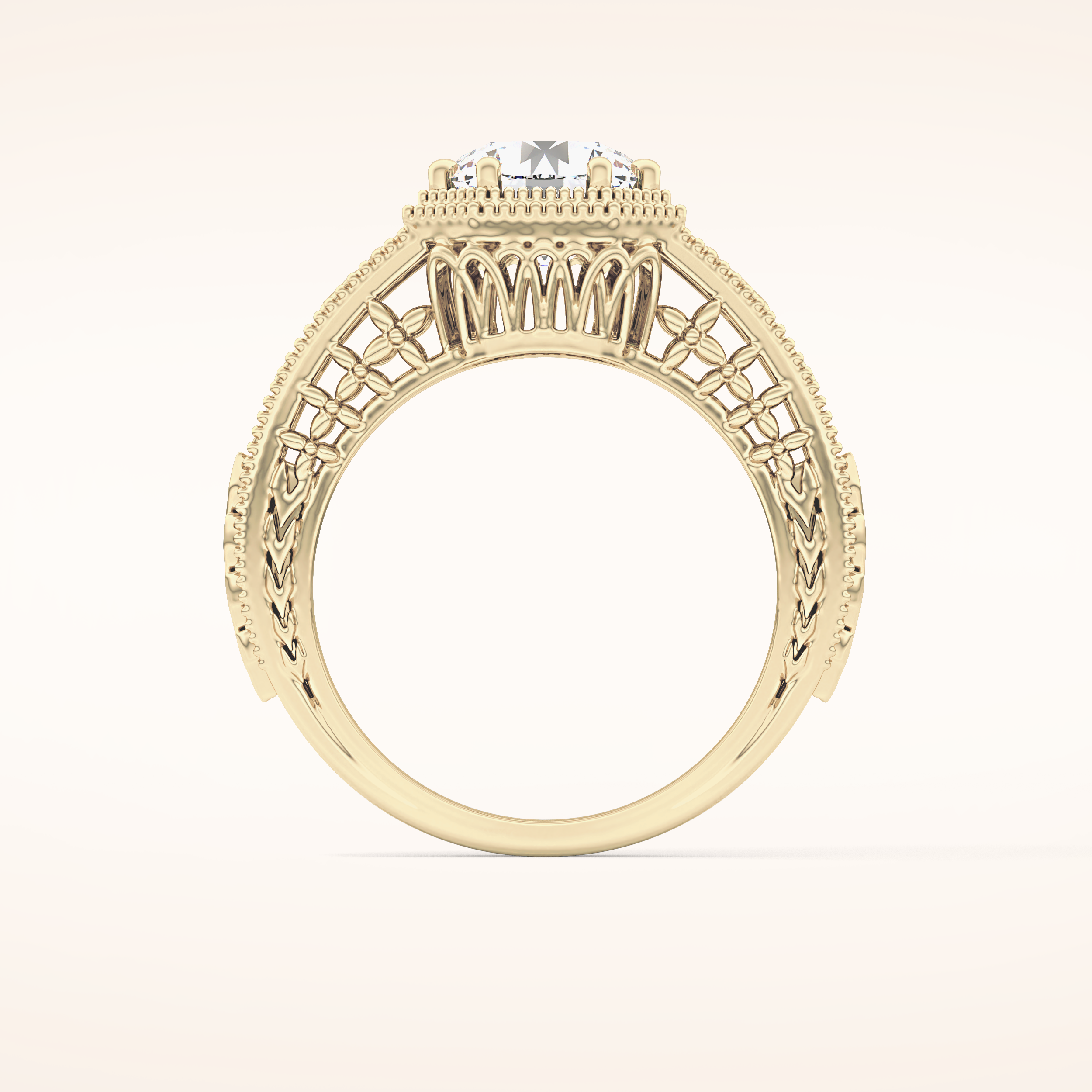 1.92 CT Round Shaped Solitaire Moissanite Engagement Ring