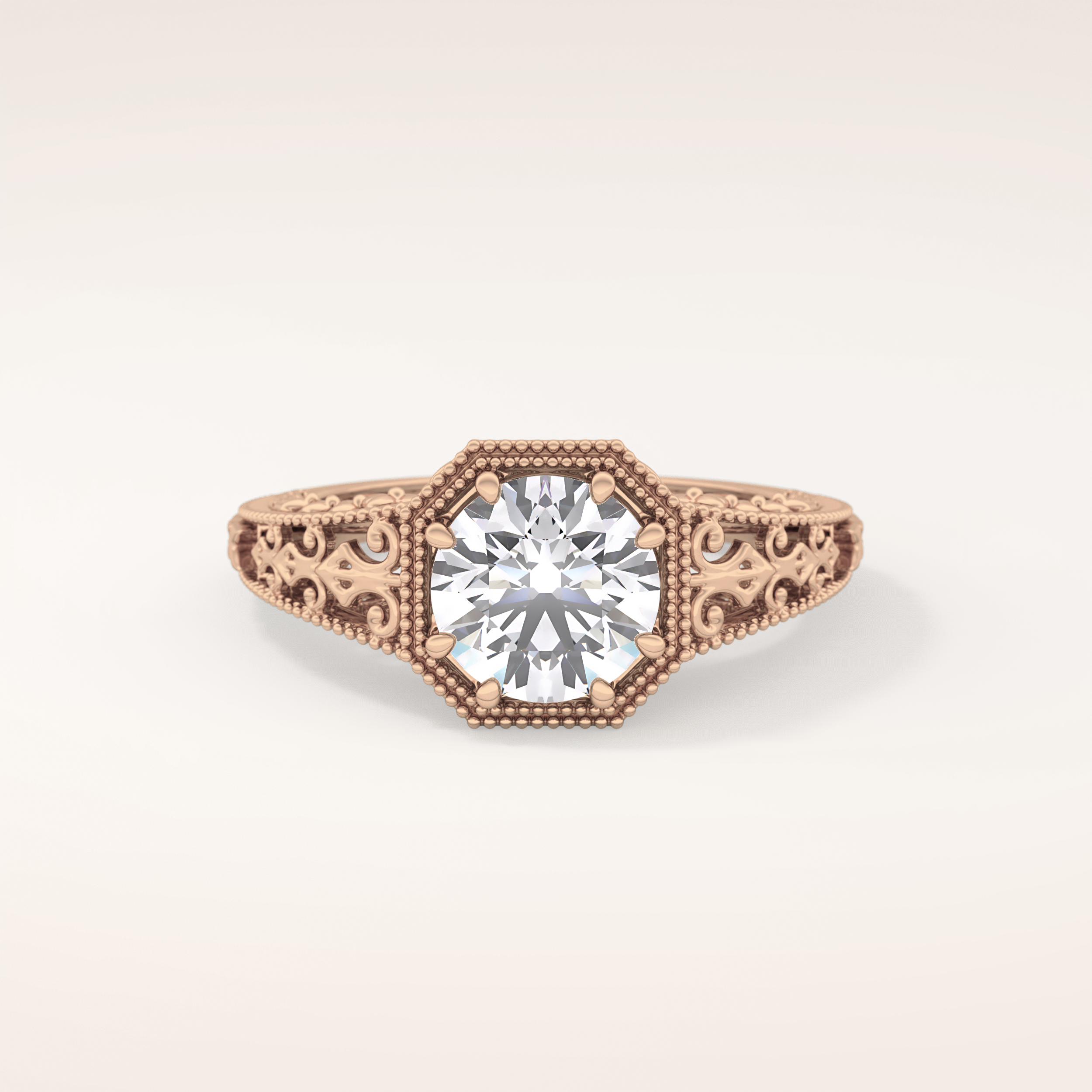 1.92 CT Round Shaped Solitaire Moissanite Engagement Ring