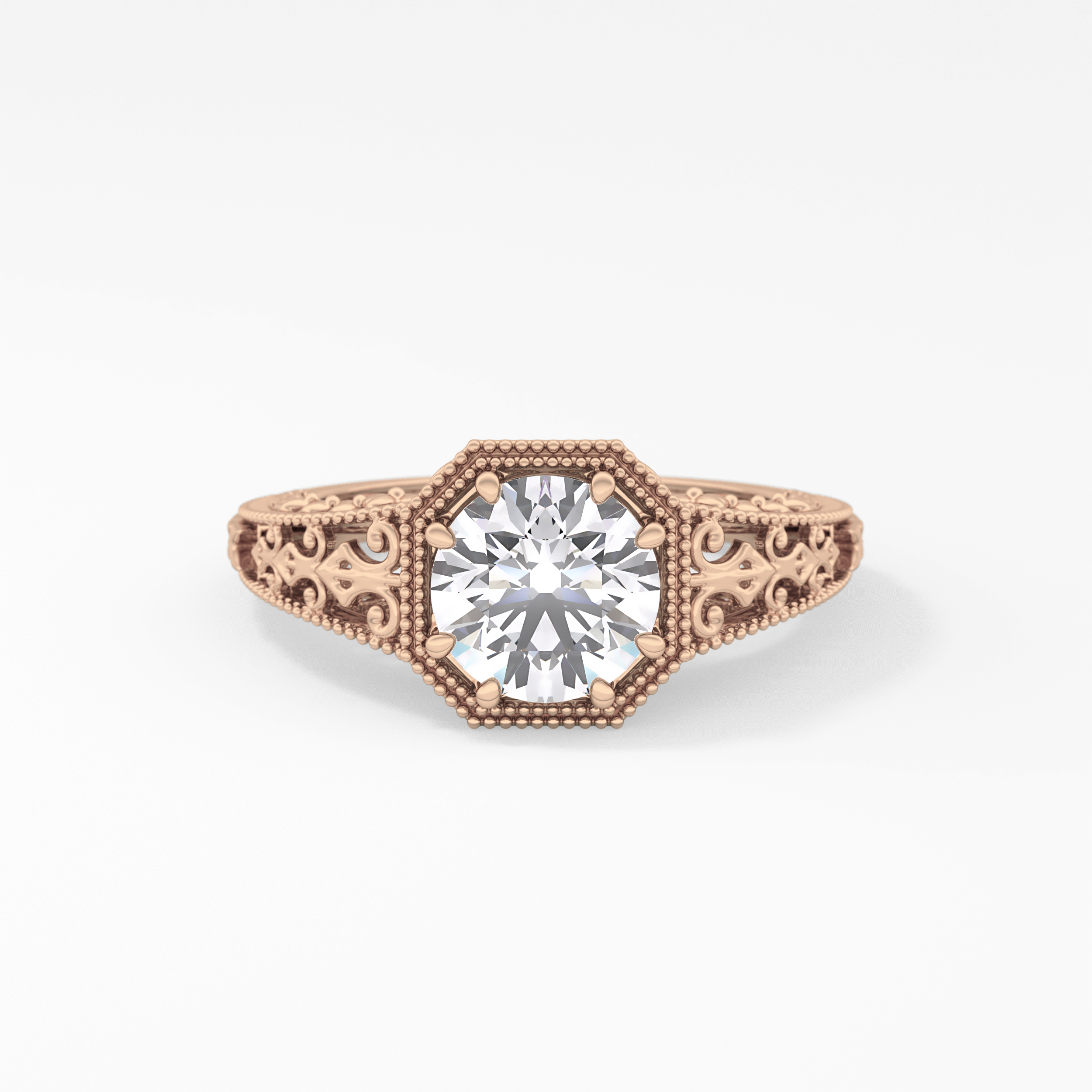 Princess Vintage Art Deco Lab Grown Diamond Engagement Ring