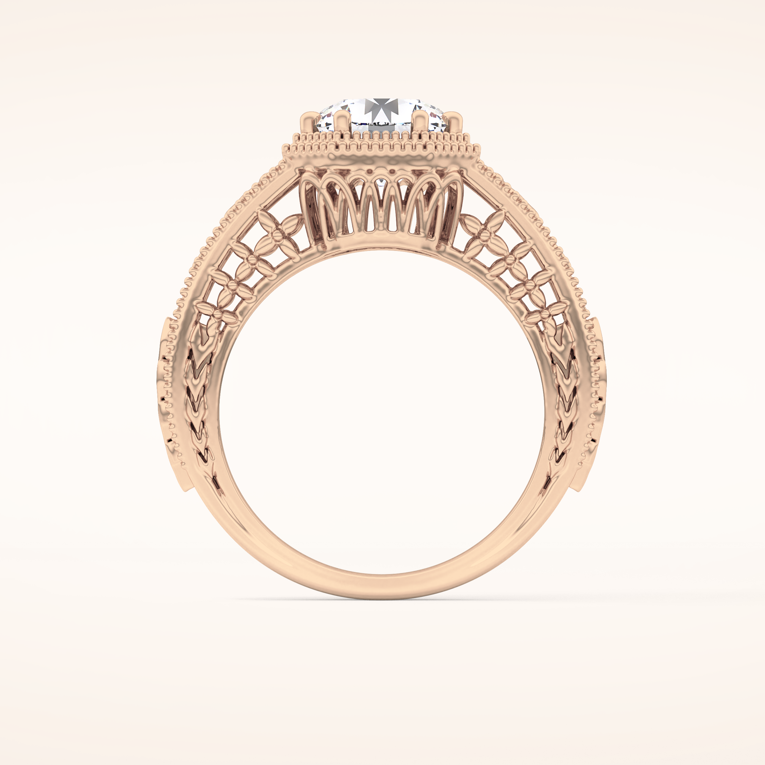 1.92 CT Round Shaped Solitaire Moissanite Engagement Ring
