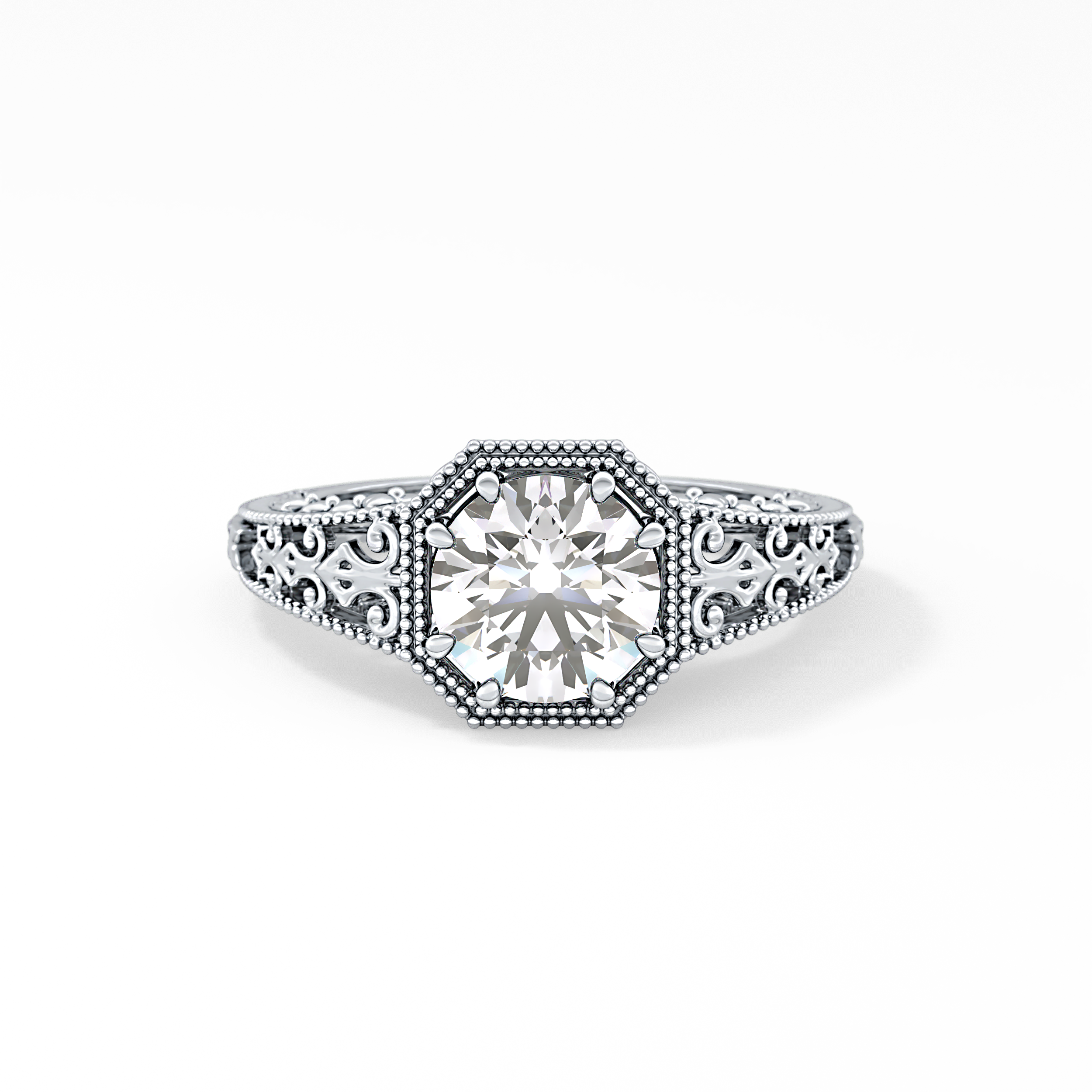Princess Vintage Art Deco Lab Grown Diamond Engagement Ring