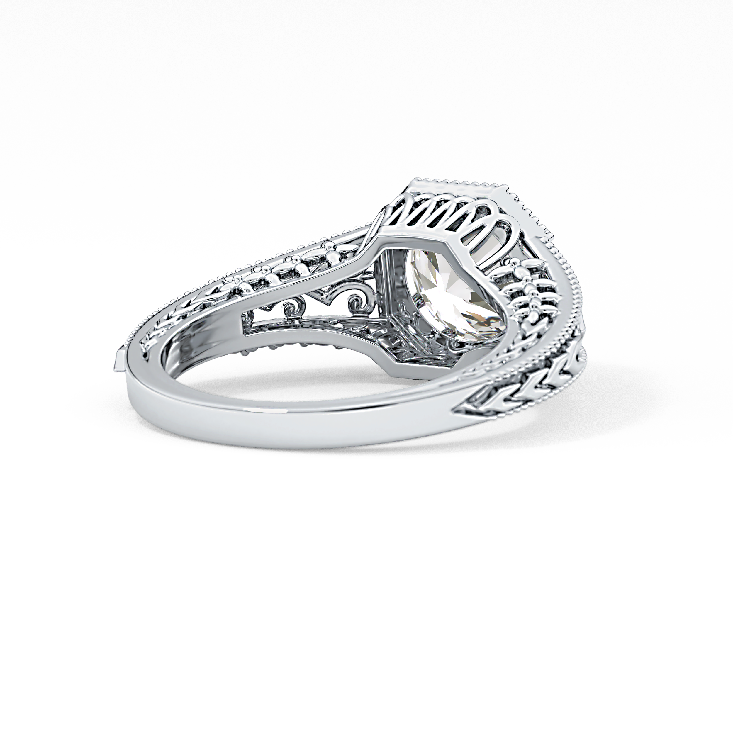Princess Vintage Art Deco Lab Grown Diamond Engagement Ring