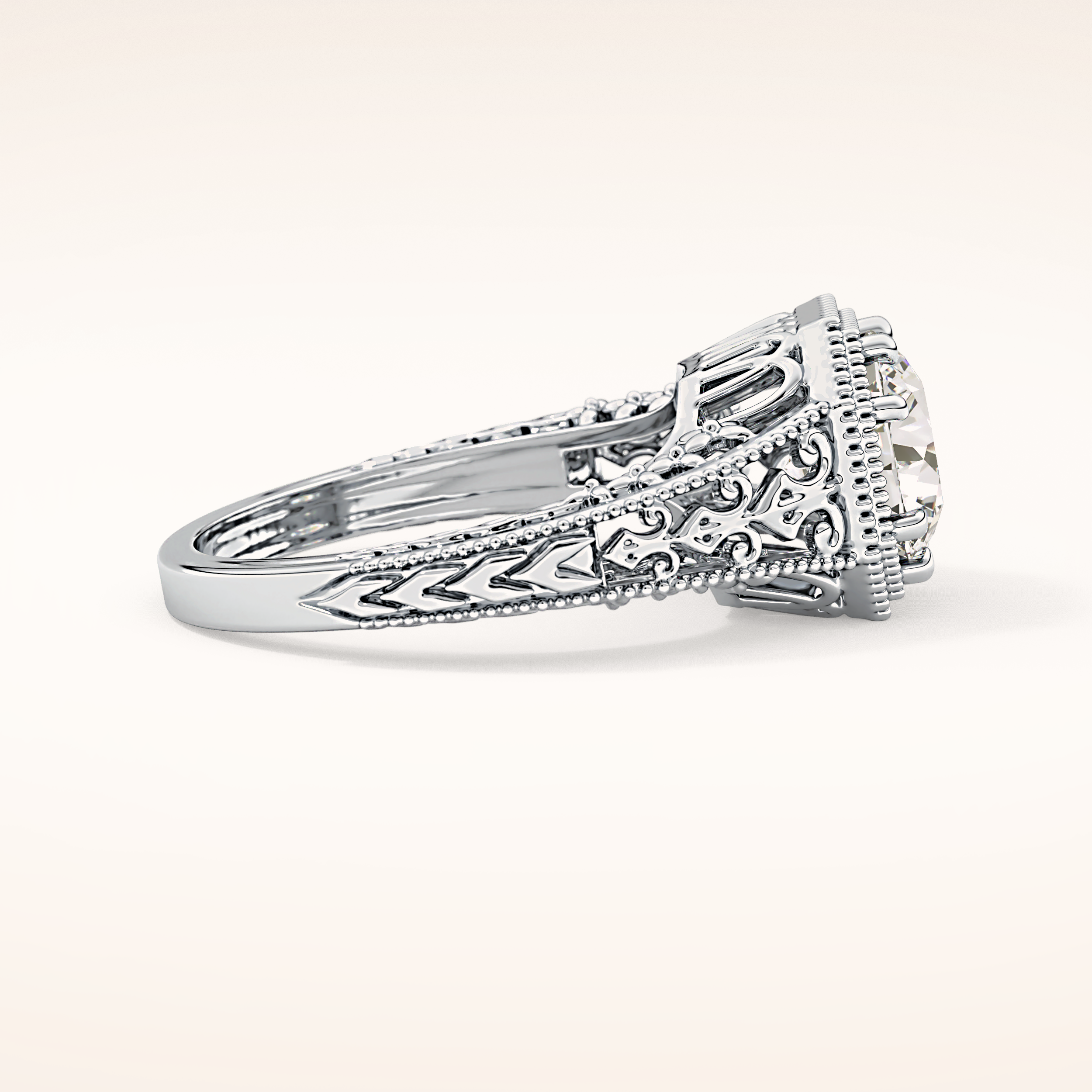 1.92 CT Round Shaped Solitaire Moissanite Engagement Ring