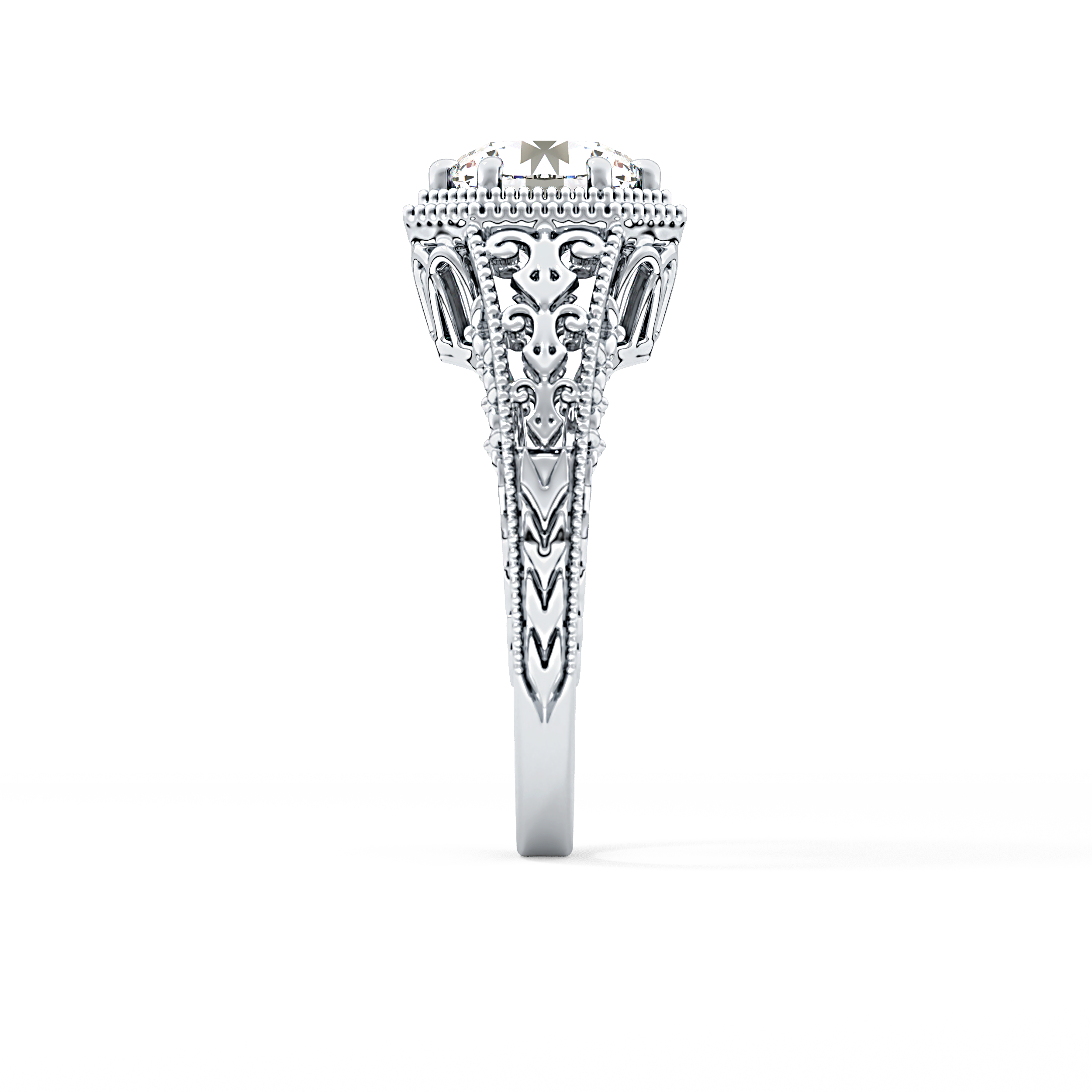 Princess Vintage Art Deco Lab Grown Diamond Engagement Ring