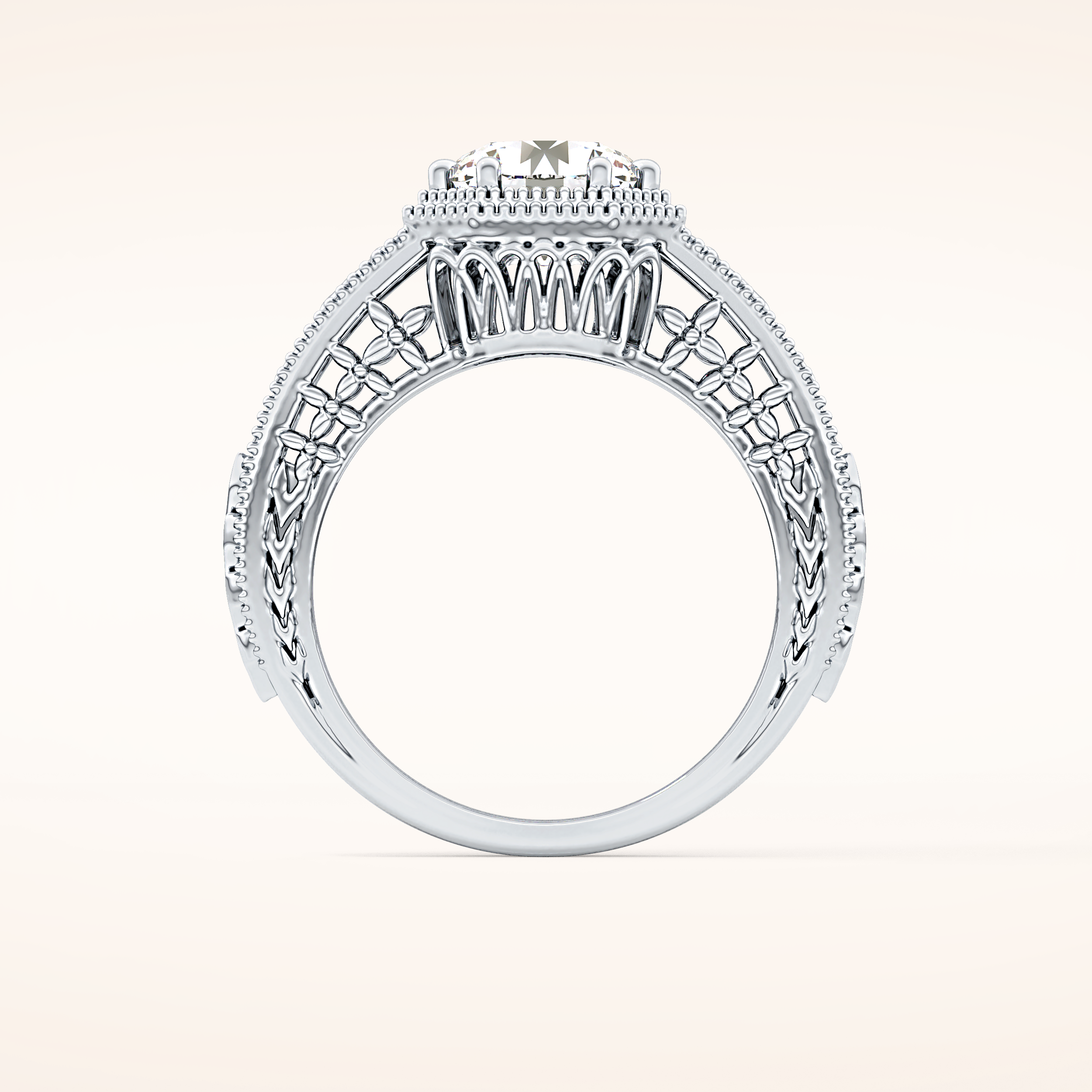 1.92 CT Round Shaped Solitaire Moissanite Engagement Ring