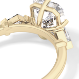 Emerald Three Stone Lab Grown Diamond Engagement Ring