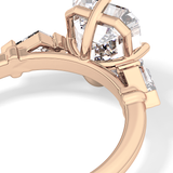Emerald Three Stone Lab Grown Diamond Engagement Ring