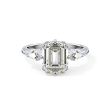 Emerald Three Stone Lab Grown Diamond Engagement Ring