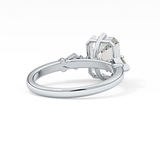 Emerald Three Stone Lab Grown Diamond Engagement Ring
