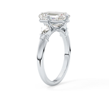 Emerald Three Stone Lab Grown Diamond Engagement Ring