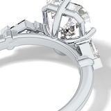 Emerald Three Stone Lab Grown Diamond Engagement Ring