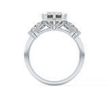 Emerald Three Stone Lab Grown Diamond Engagement Ring