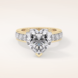 6.63 CT Heart Shaped Pave Moissanite Engagement Ring