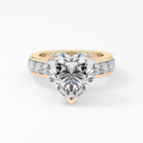Heart Channel Pave Lab Grown Diamond Engagement Ring