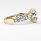 Heart Channel Pave Lab Grown Diamond Engagement Ring
