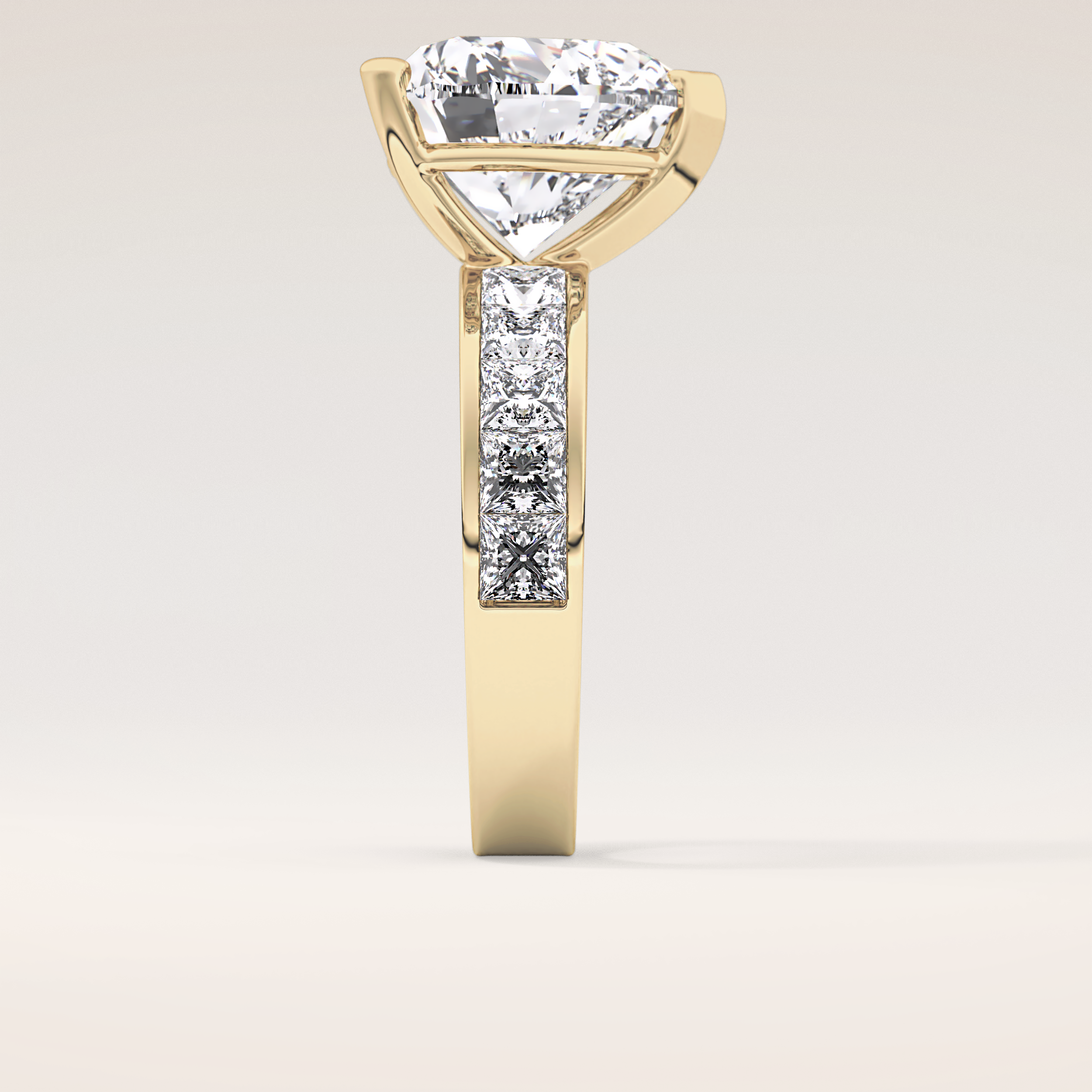 6.63 CT Heart Shaped Pave Moissanite Engagement Ring