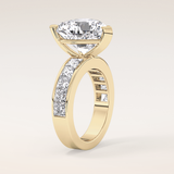6.63 CT Heart Shaped Pave Moissanite Engagement Ring