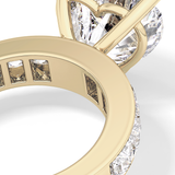 Heart Channel Pave Lab Grown Diamond Engagement Ring