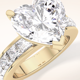 6.63 CT Heart Shaped Pave Moissanite Engagement Ring