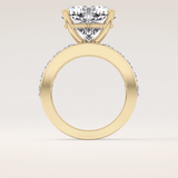 6.63 CT Heart Shaped Pave Moissanite Engagement Ring