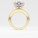 Heart Channel Pave Lab Grown Diamond Engagement Ring
