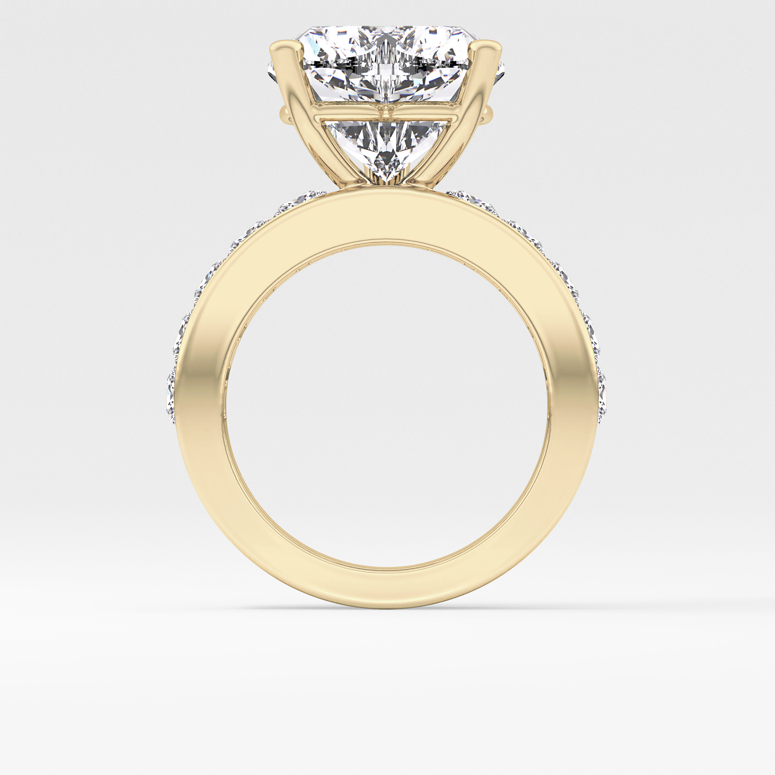 Heart Channel Pave Lab Grown Diamond Engagement Ring