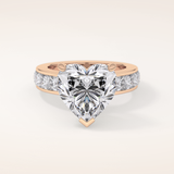 6.63 CT Heart Shaped Pave Moissanite Engagement Ring