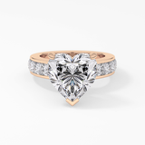 Heart Channel Pave Lab Grown Diamond Engagement Ring