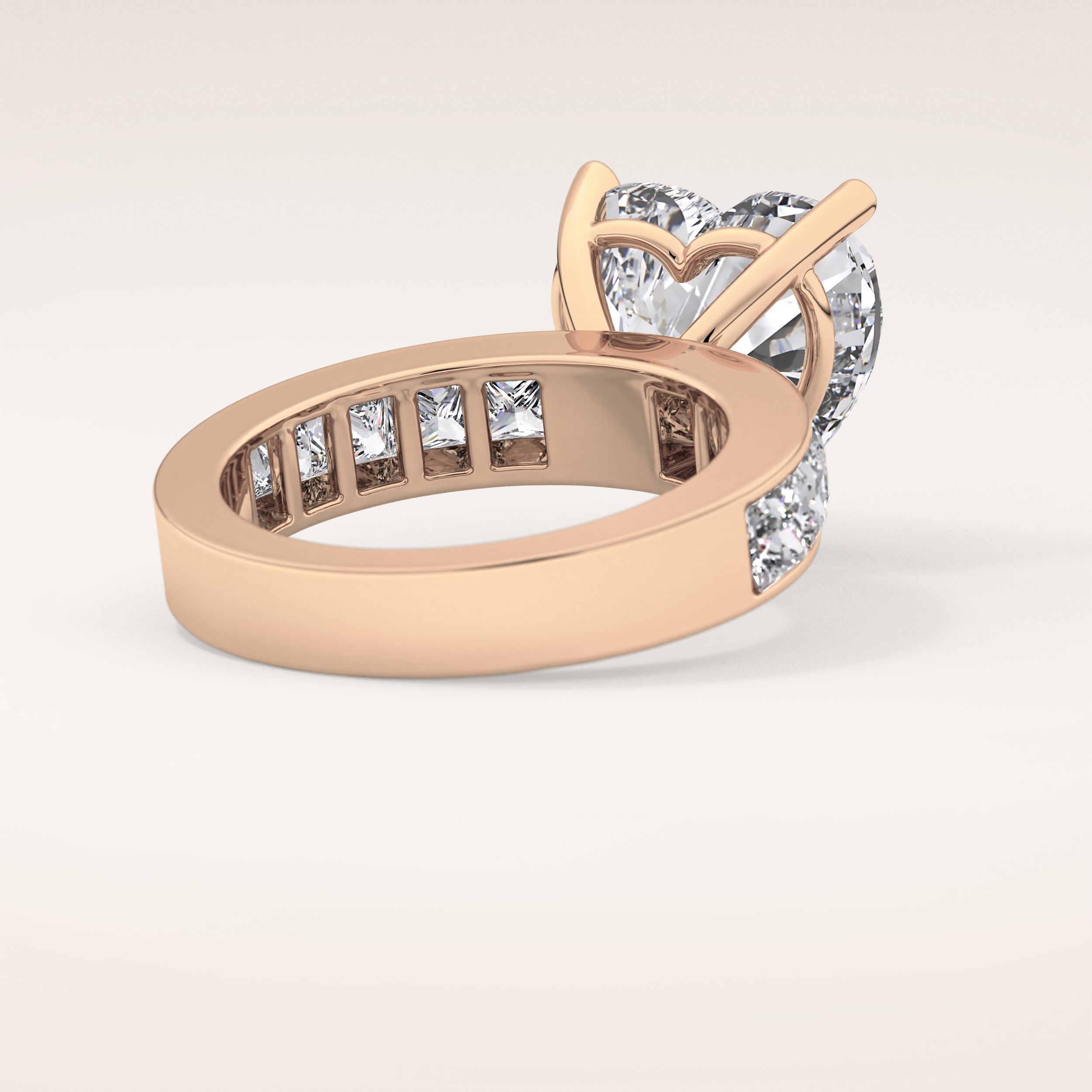 6.63 CT Heart Shaped Pave Moissanite Engagement Ring