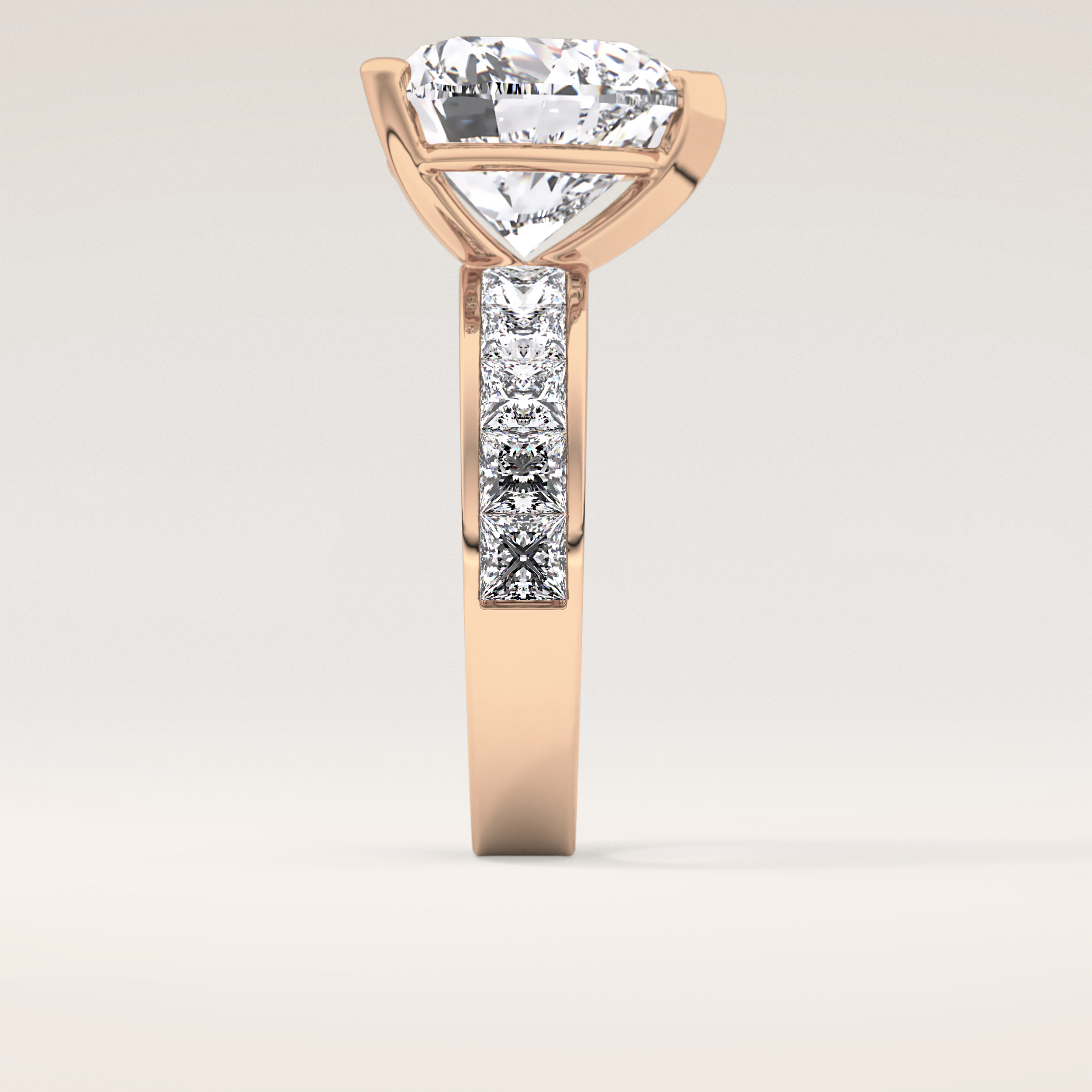 6.63 CT Heart Shaped Pave Moissanite Engagement Ring