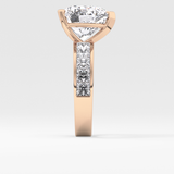 Heart Channel Pave Lab Grown Diamond Engagement Ring