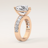 6.63 CT Heart Shaped Pave Moissanite Engagement Ring