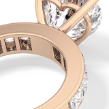 Heart Channel Pave Lab Grown Diamond Engagement Ring