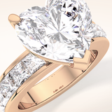 6.63 CT Heart Shaped Pave Moissanite Engagement Ring