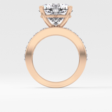 Heart Channel Pave Lab Grown Diamond Engagement Ring
