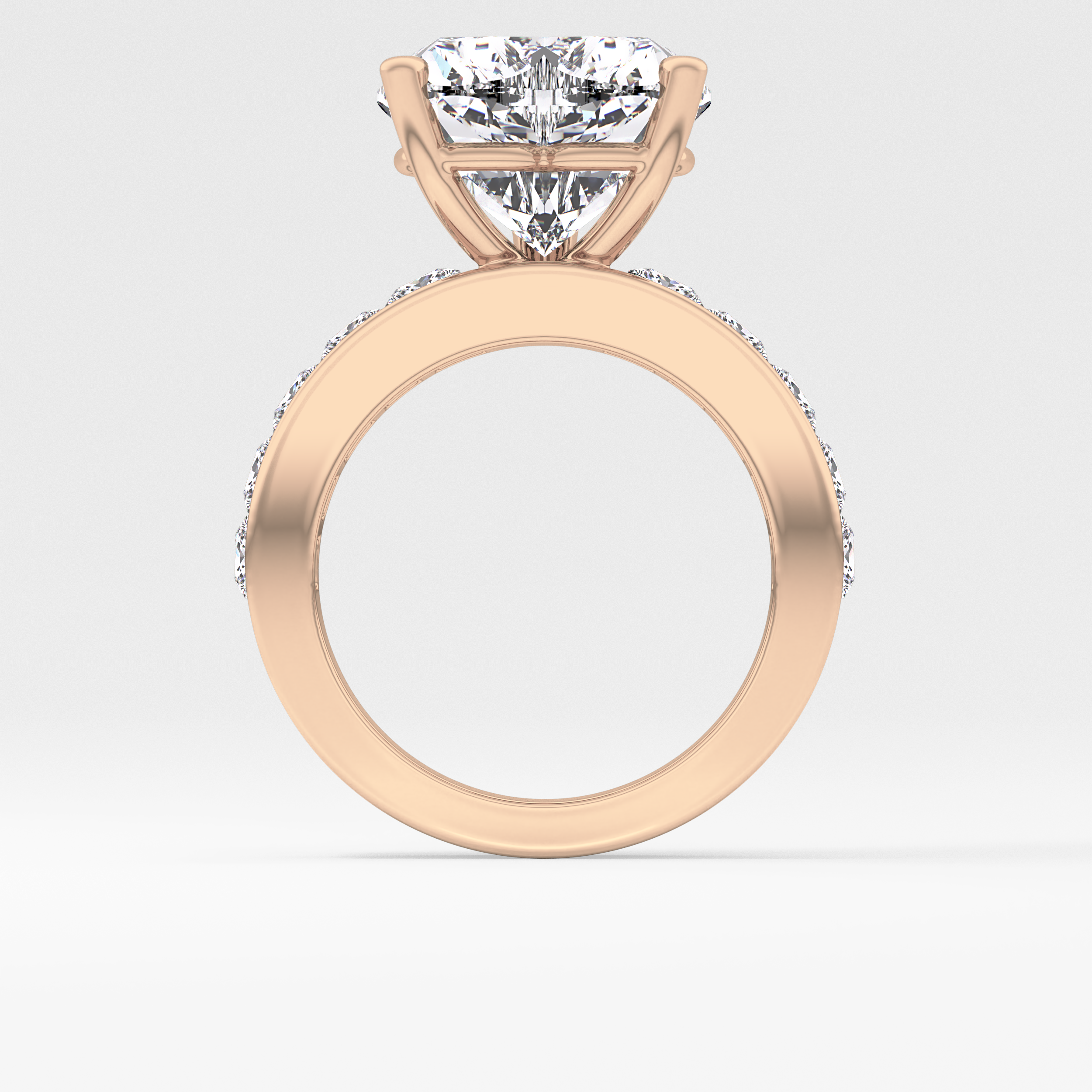 Heart Channel Pave Lab Grown Diamond Engagement Ring