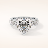 6.63 CT Heart Shaped Pave Moissanite Engagement Ring