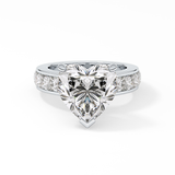 Heart Channel Pave Lab Grown Diamond Engagement Ring