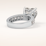 6.63 CT Heart Shaped Pave Moissanite Engagement Ring