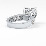 Heart Channel Pave Lab Grown Diamond Engagement Ring