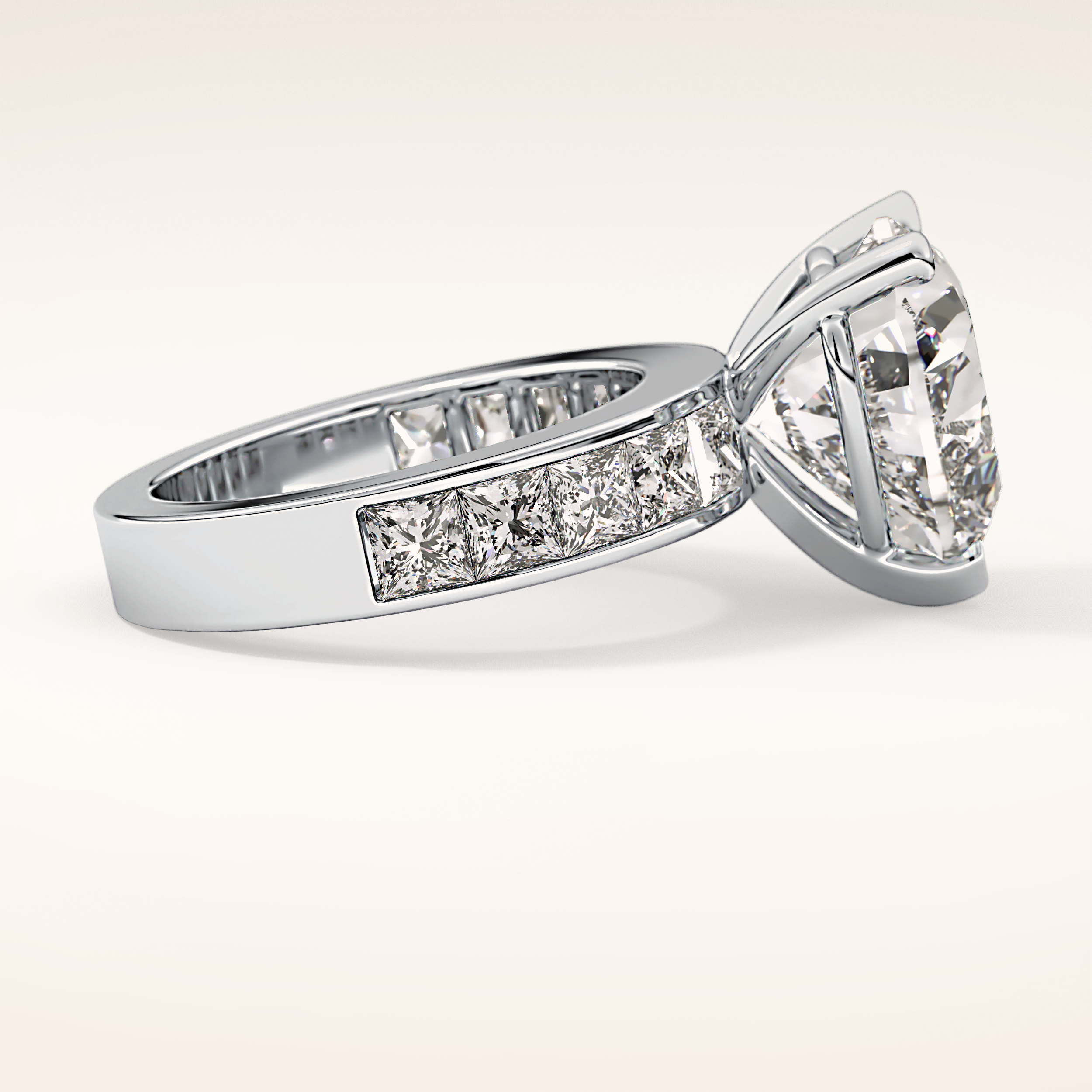 6.63 CT Heart Shaped Pave Moissanite Engagement Ring