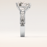 6.63 CT Heart Shaped Pave Moissanite Engagement Ring