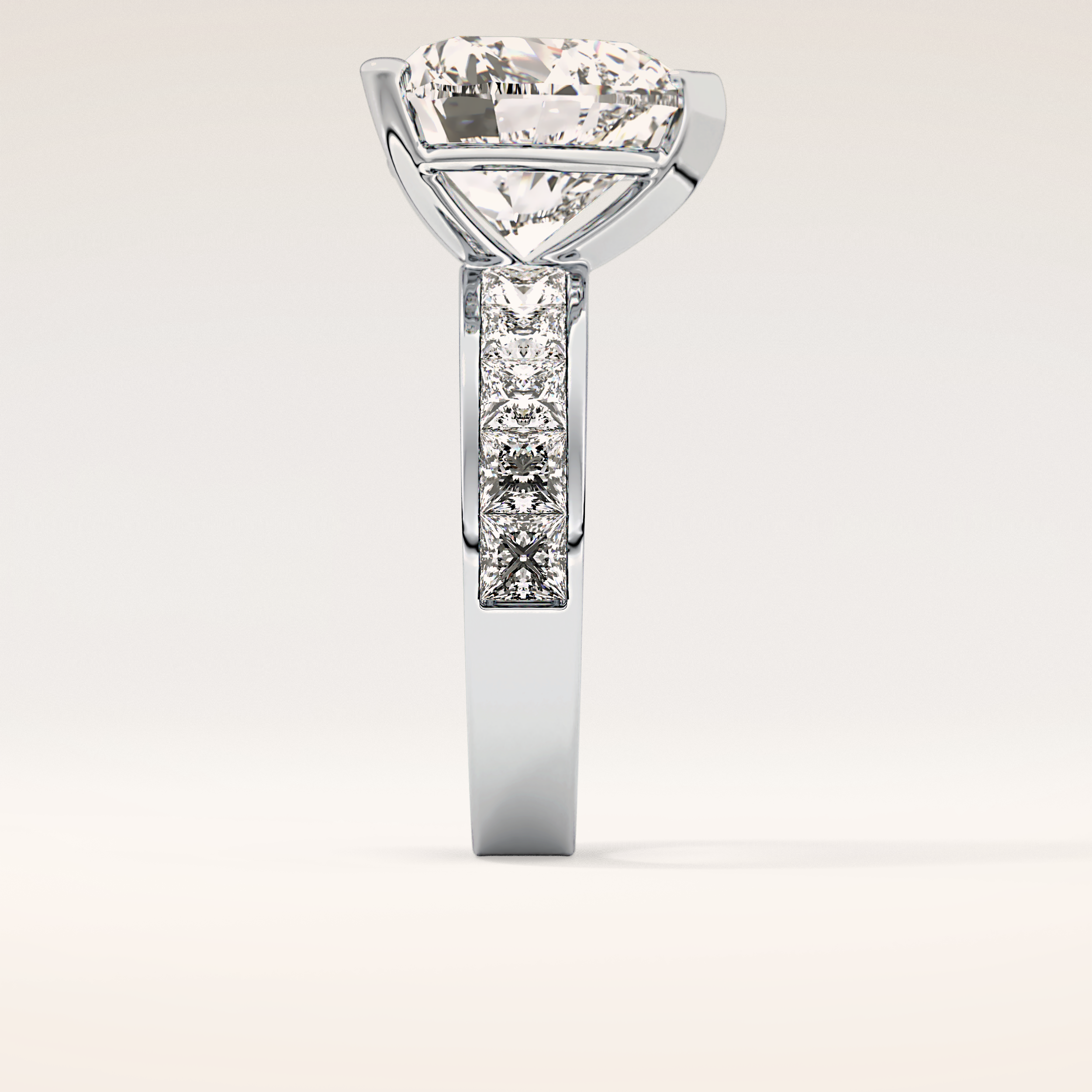 6.63 CT Heart Shaped Pave Moissanite Engagement Ring