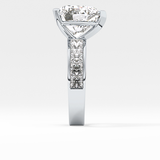 Heart Channel Pave Lab Grown Diamond Engagement Ring