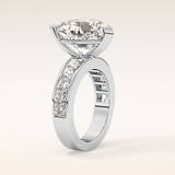 6.63 CT Heart Shaped Pave Moissanite Engagement Ring